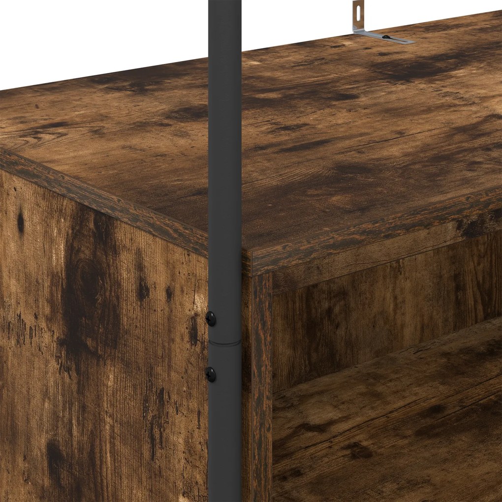 Cabide com Prateleiras Carvalho Fumado 100x44x160 cm