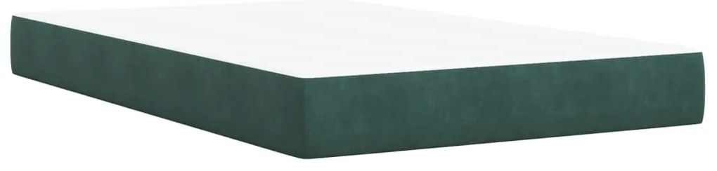 Cama boxspring com colchão 120x190 cm veludo verde-escuro