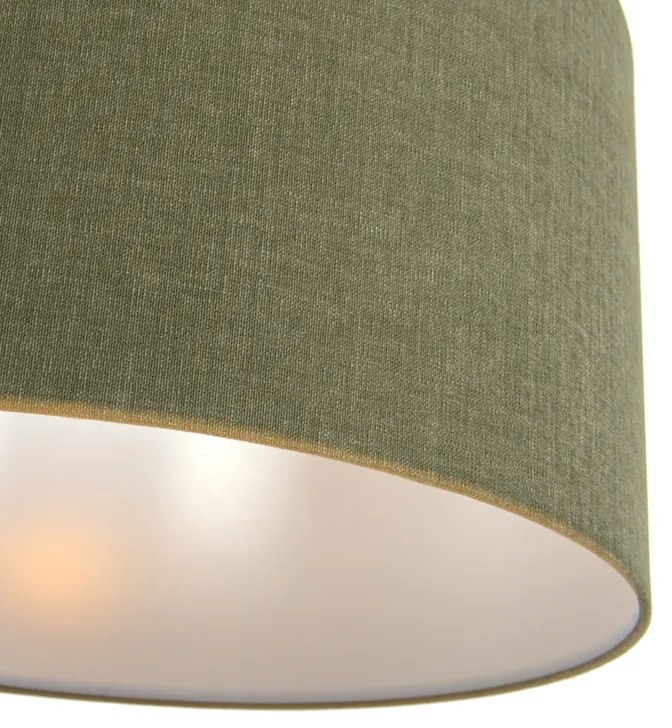 Candeeiro de suspensão branco com aba verde 50 cm - Combi 1 Moderno