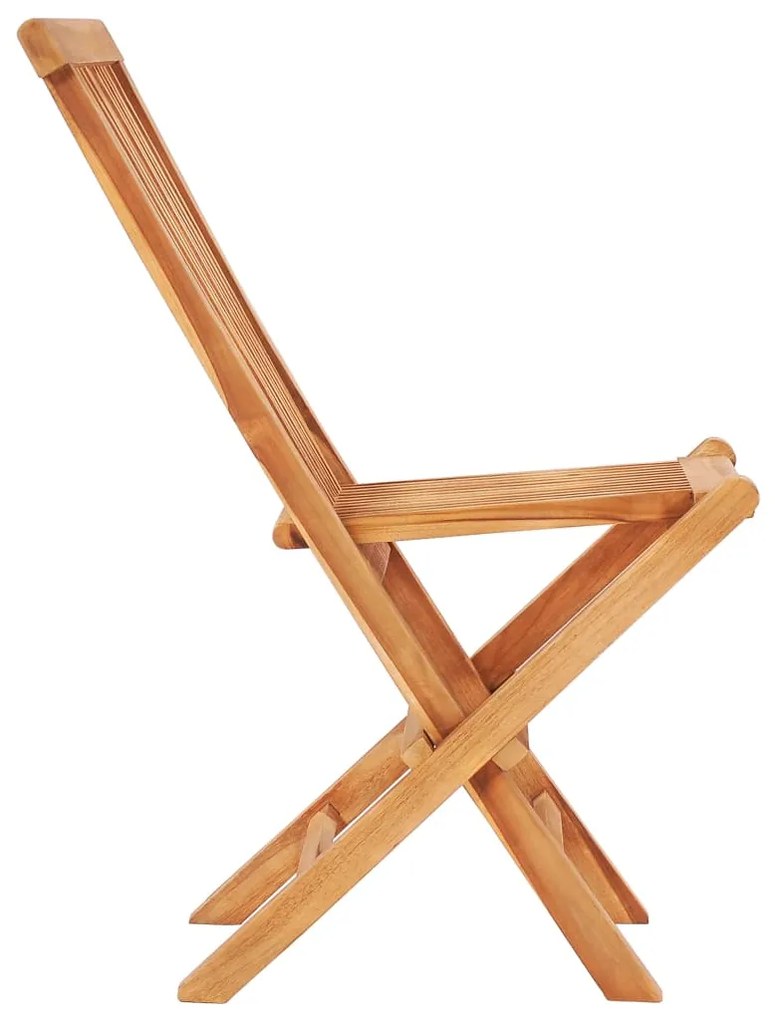 3 pcs conjunto bistrô dobrável madeira de teca maciça