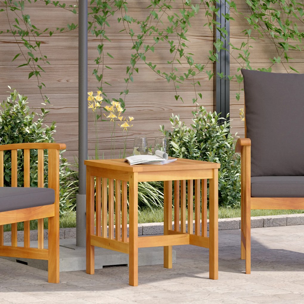 Mesa Lateral de Jardim vidaXL Castanho 45x45x50 cm em Madeira de Acácia Sólida