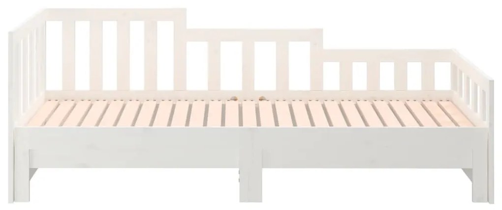 Estrutura sofá-cama de puxar 2x(90x190) cm pinho maciço branco