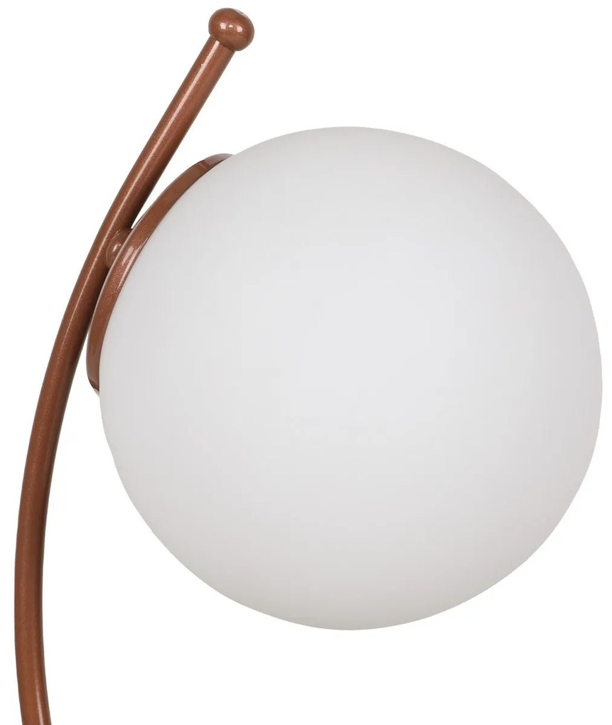 Candeeiro de Mesa Yay – Branco e Cobre – 23 x 18 cm