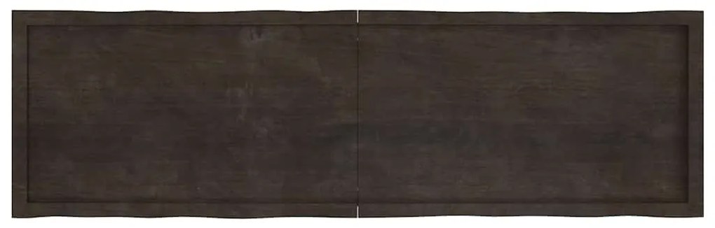 Tampo de mesa com bordas vivas maciço tratado castanho-escuro