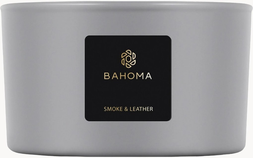 Vela perfumada com três pavios Smoke & Leather (fresia, flor de tília)