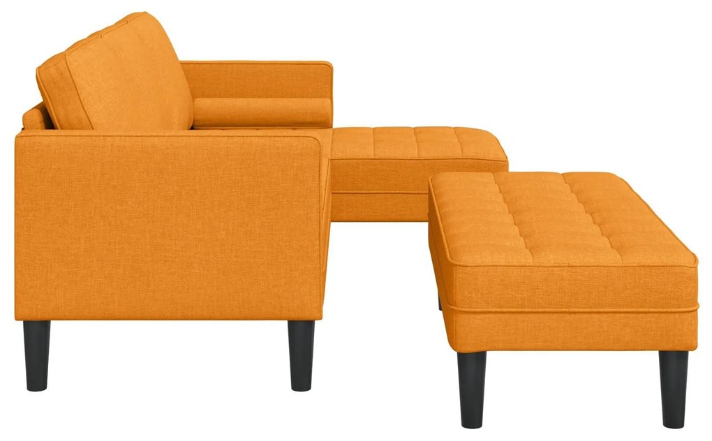Conjunto de Sofá de 2 Peças com Almofadas Tecido Amarelo Escuro