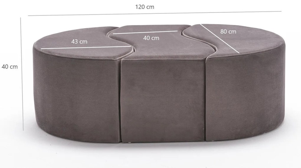 Pouffe Alya Puf – Mink – 120 cm x 40 cm x 80 cm