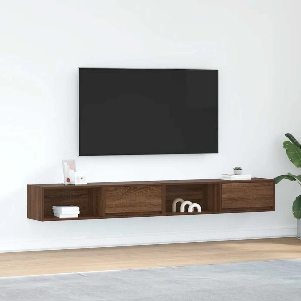 vidaXL Móveis TV 2pcs 100x31x25,5cm deriv. madeira carvalho castanho