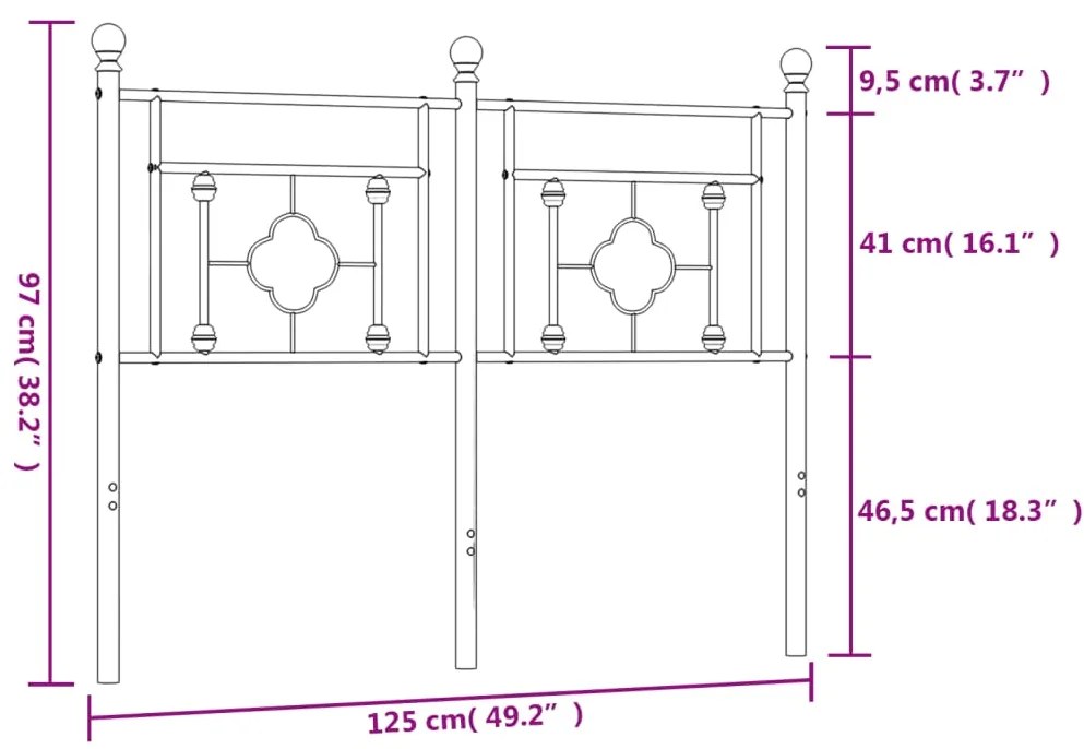 Cabeceira de cama 120 cm metal branco