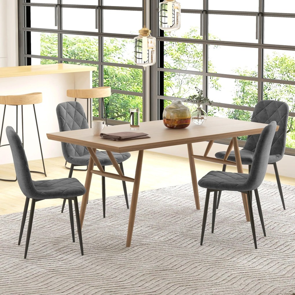 Conjunto de 4 Cadeiras de Jantar Modernas Cadeiras de Cozinha Estofada