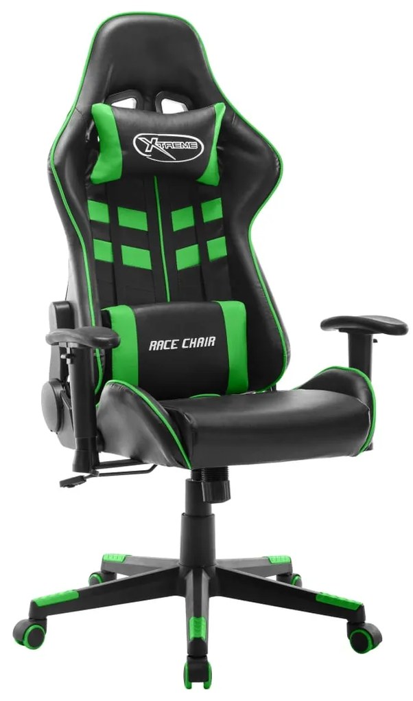 Cadeira de gaming couro artificial preto e verde