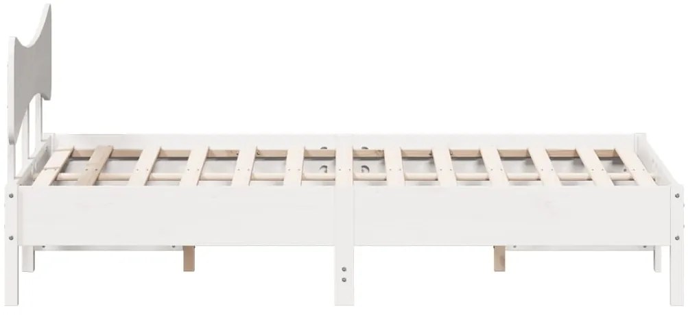 Cama sem colchão 120x190 cm madeira de pinho maciça branco