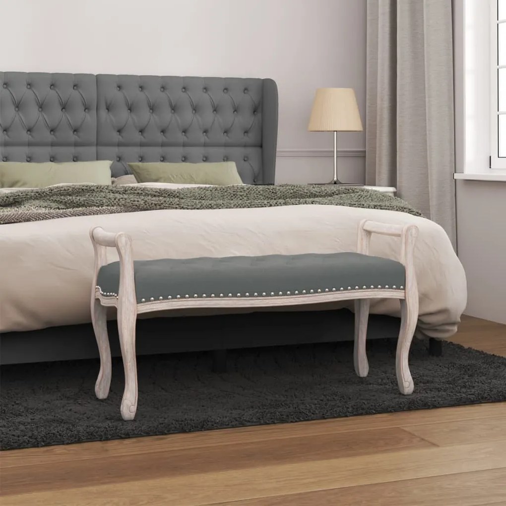 Banco 110x45x60 cm Tecido Cinzento-escuro
