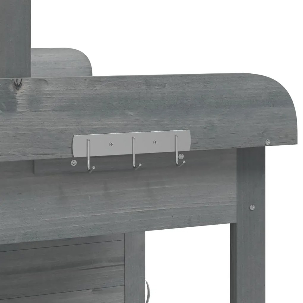 Mesa de cultivo c/ armário 110,5x45x124,5 cm abeto maciço cinza