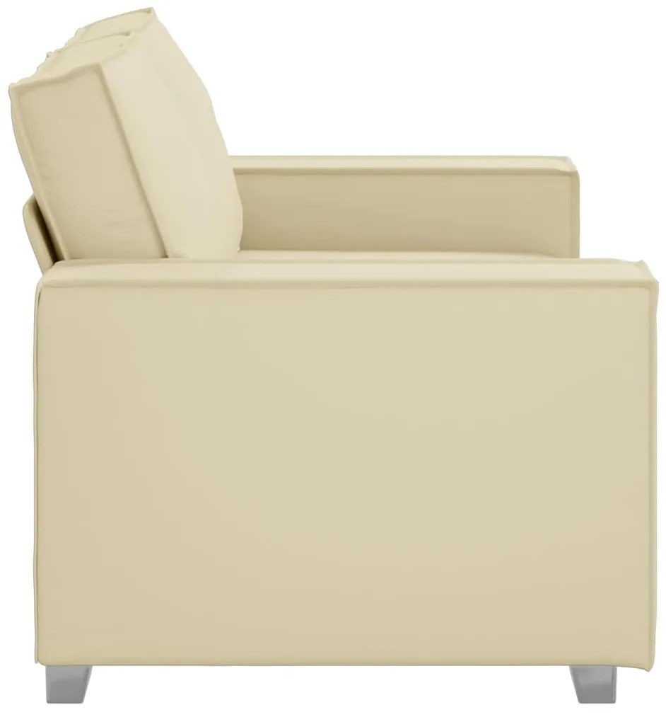 Sofá Loveseat vidaXL Creme 120 cm em Couro Sintético