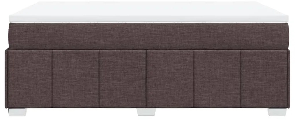 Cama boxspring com colchão 120x190 cm tecido castanho-escuro
