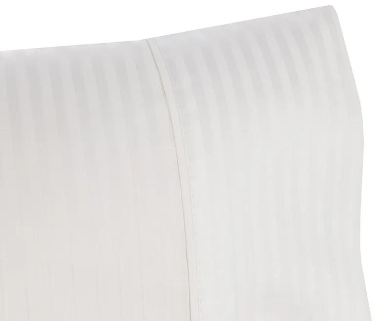 Jogo saco de edredão cetim 300 fios branco - Riscas Jacquard: 1 saco P/ edredão 280x240 cm ( largura x comprimento ) + (2) fronhas 50x70 cm