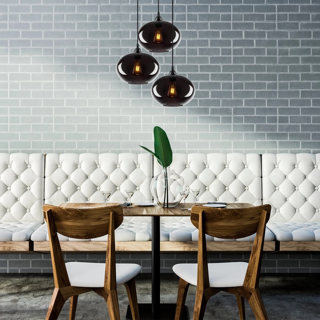 Candeeiro Suspenso Smoked – Fumê – 61 x 61 cm