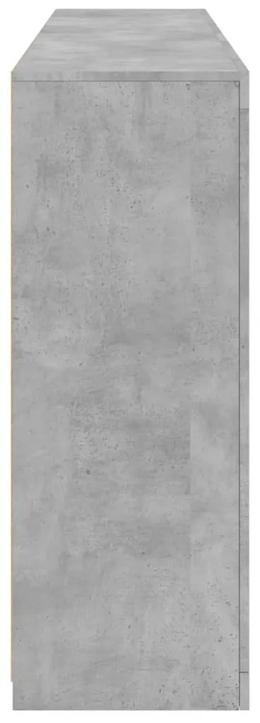 Aparador com luzes LED 162x37x100 cm cinzento cimento