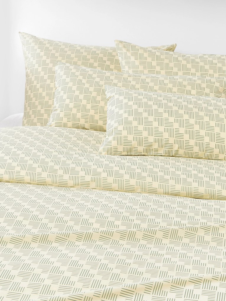 Capa de edredão em percal de algodão com padrão geométrico Inki