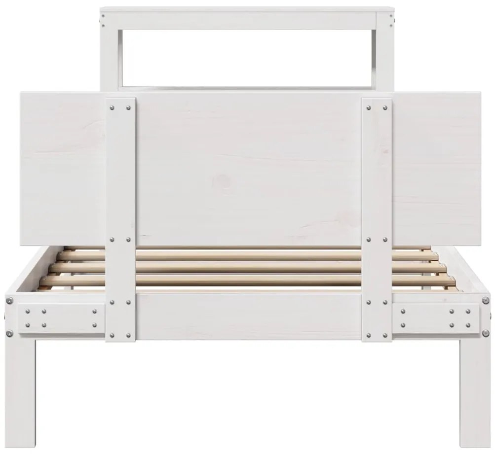 Estrutura cama c/ cabeceira 75x190 cm pinho maciço