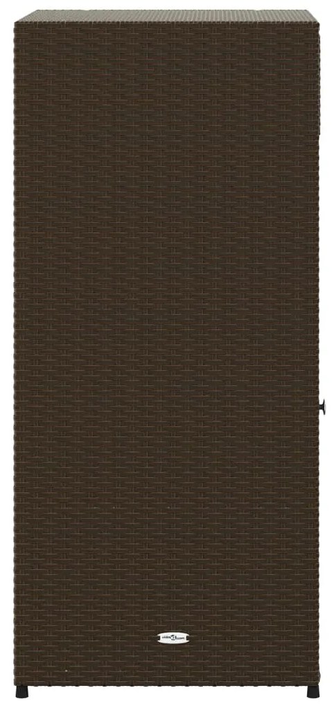 Armário de arrumação para jardim 55x55x111 cm vime PE castanho