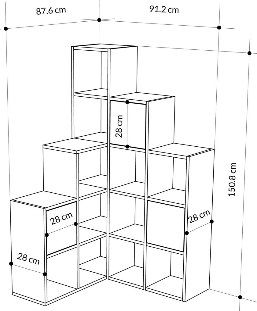 Secretária de Estudo e Estante Extra – Creme e Preto – Secretária: 120