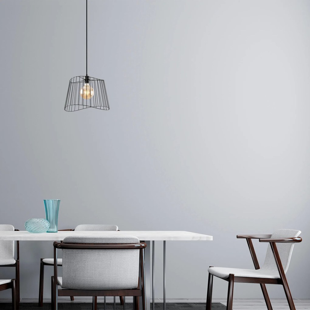Candeeiro de Teto Byisoo – Preto – 40 x 40 cm