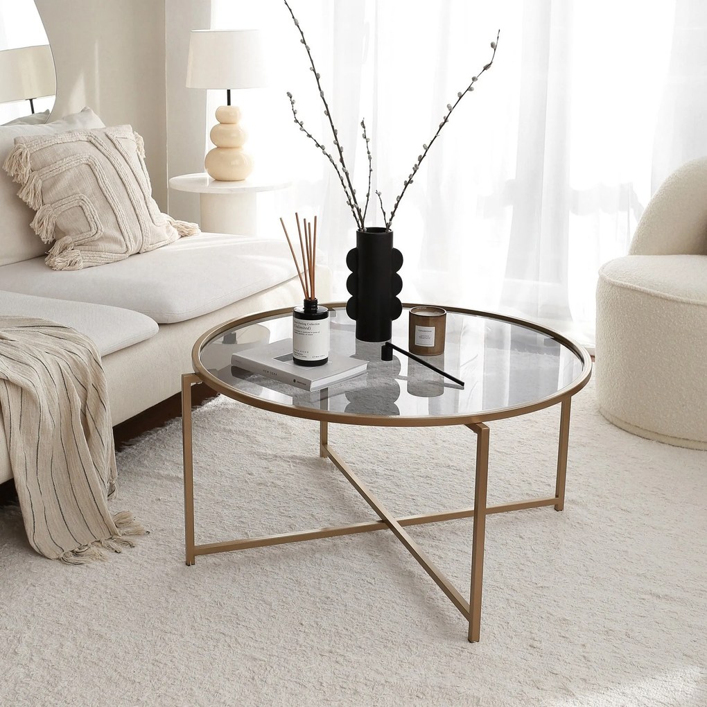 Mesa de Café Gold Sun - Dourado Fumado - 83x40x83 cm