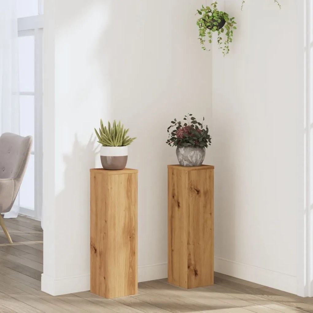Suportes p/ plantas 2 pcs 17x17x60 cm derivados madeira