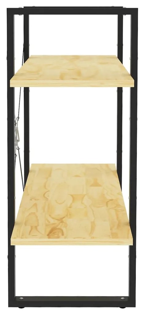 Estante com 2 prateleiras 80x30x70 cm pinho maciço castanho