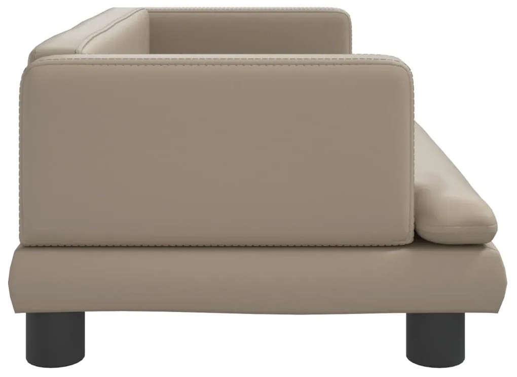 Cama para cães 80x45x30 cm couro artificial cappuccino