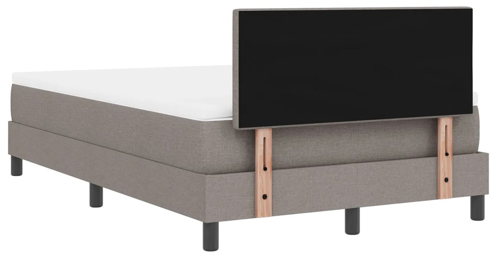 Cama Box Spring com Colchão Taupe 120x190 cm em Tecido