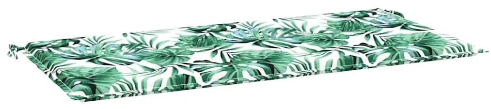Almofada para Banco de Jardim vidaXL com Estampa de Folhas, 100x50x4 c