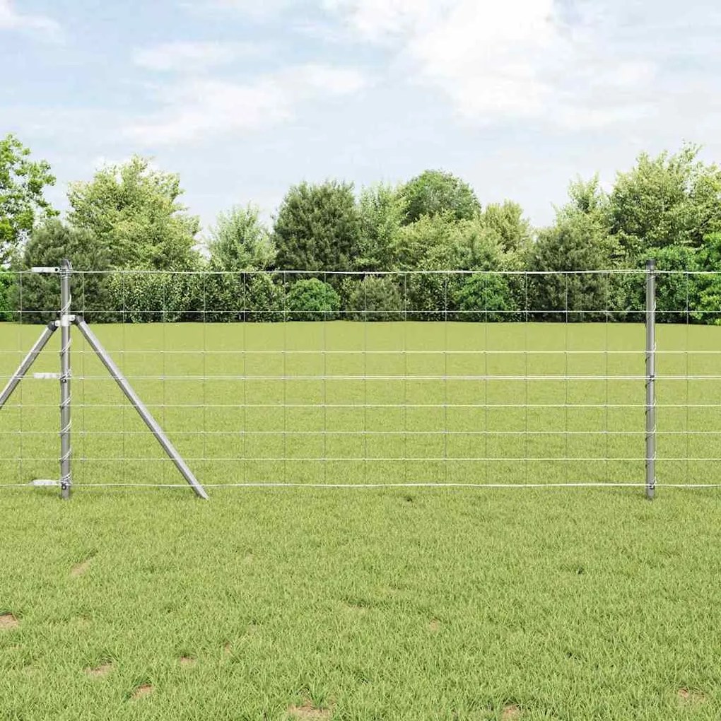 vidaXL Cerca de Campo 0,8x50 m em Aço Galvanizado