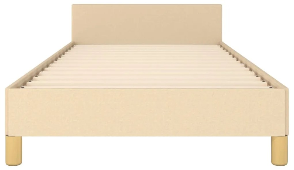 Estrutura de cama sem colchão 100x200 cm tecido cor creme