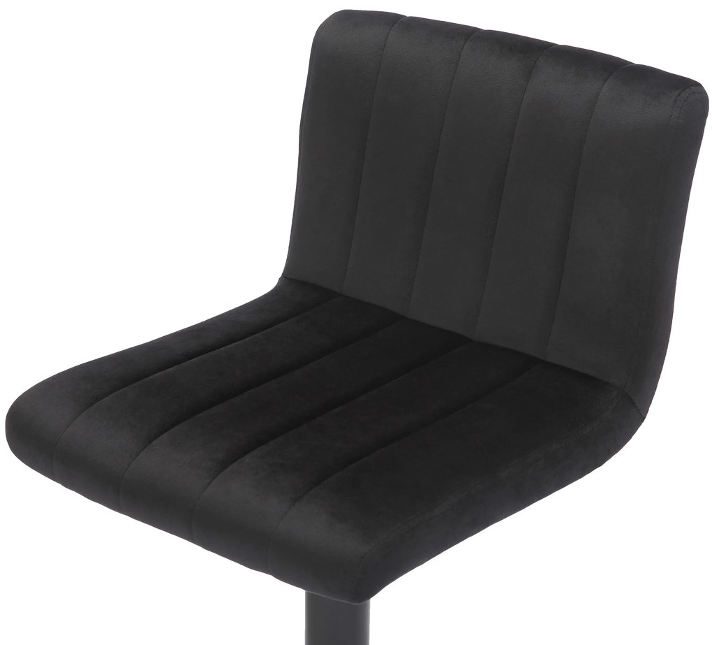 Conjunto de 2 bancos de bar Jamie com revestimento em veludo 87-107 x 41 x 49 cm Preto
