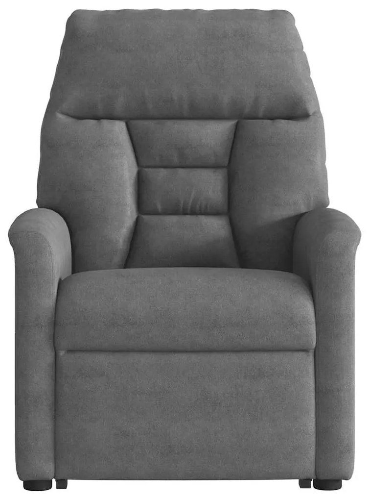 Poltrona massagens reclin. elevatória microfibra cinza-escuro