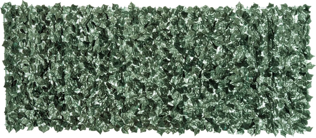 Vedação Artificial em Rolo 2,4x1 m Vedação de Privacidade para Balcão Jardim Exterior Planta Decorativa de Parede PE Verde