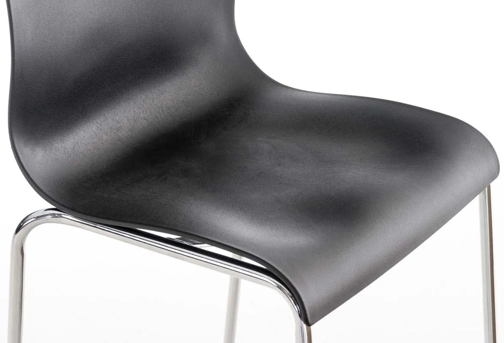 Banco de bar Hoover em plástico e com estrutura cromada 43 x 100 x 48 cm Preto