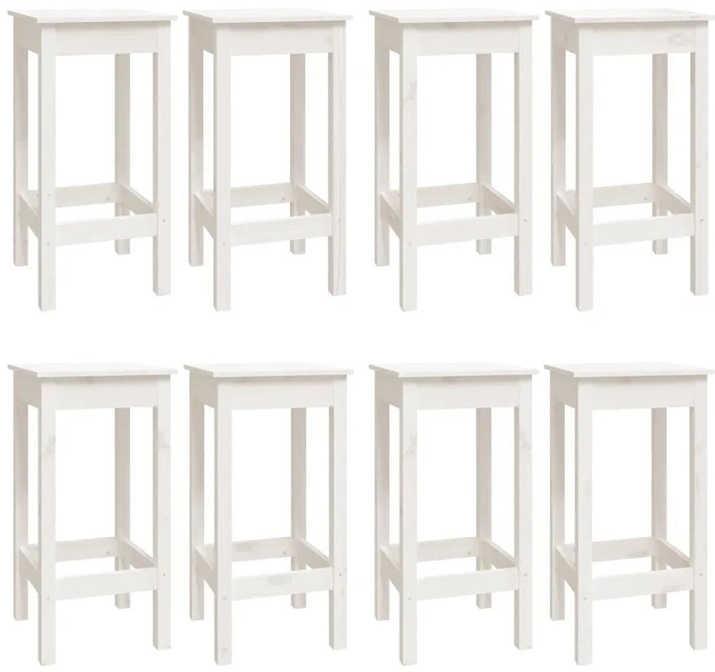 9 pcs conjunto de bar pinho maciço branco