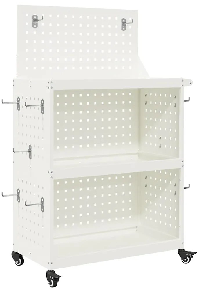 Carro de Ferramentas Branco 65 x 35 x 111 cm Metal