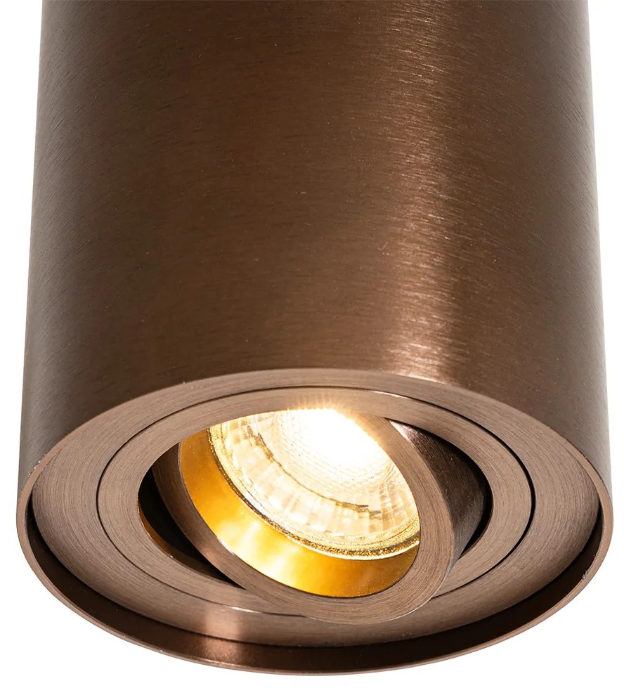 Foco de teto inteligente bronze escuro giratório e inclinável Incl. Wifi GU10 50mm - Rondoo Up