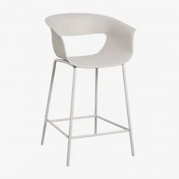 Banqueta Alta De Jardim Em Polipropileno E Aço Alanys ↑65 Cm & Branco Acinzentado - Sklum