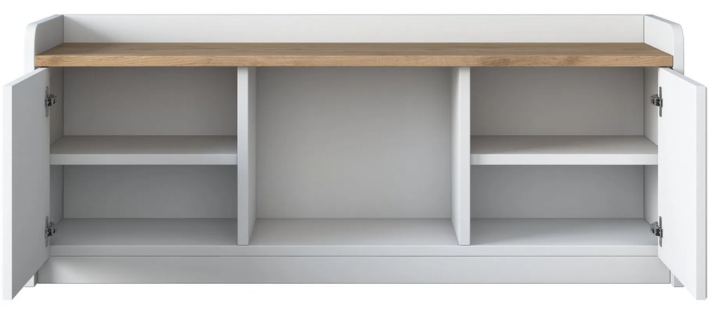 Sapateira P2 – Branco e Nogueira – 120x45x40 cm