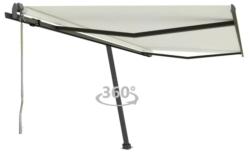 vidaXL Toldo automático independente 450x300 cm cor creme