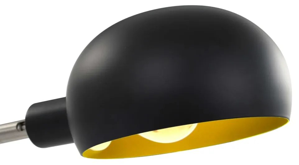 Candeeiro de pé alto 200 cm 5 x E14 preto e dourado