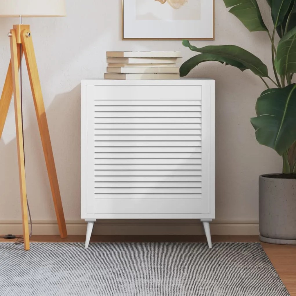 vidaXL Porta de armário com design de persiana pinho maciço branco
