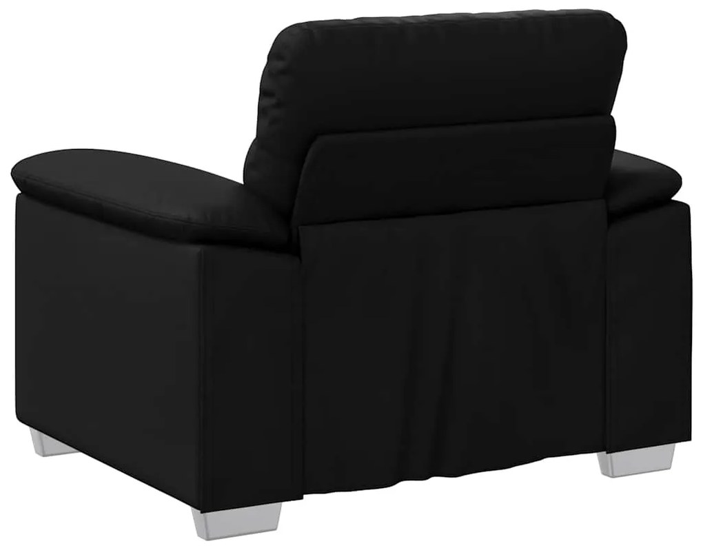 Poltrona couro artificial 60 cm preto