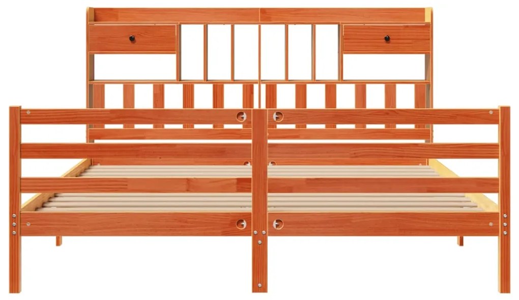 Cama com estante sem colchão 200x200 cm pinho maciço
